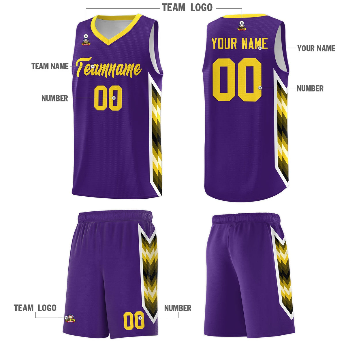 Custom Purple Mosaic Gradient Fashion Sports Uniform Basketball Jersey|KXKSHOP