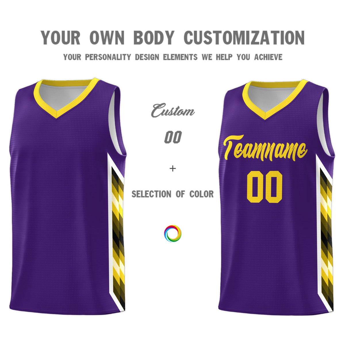 Custom Purple Mosaic Gradient Fashion Sports Uniform Basketball Jersey|KXKSHOP