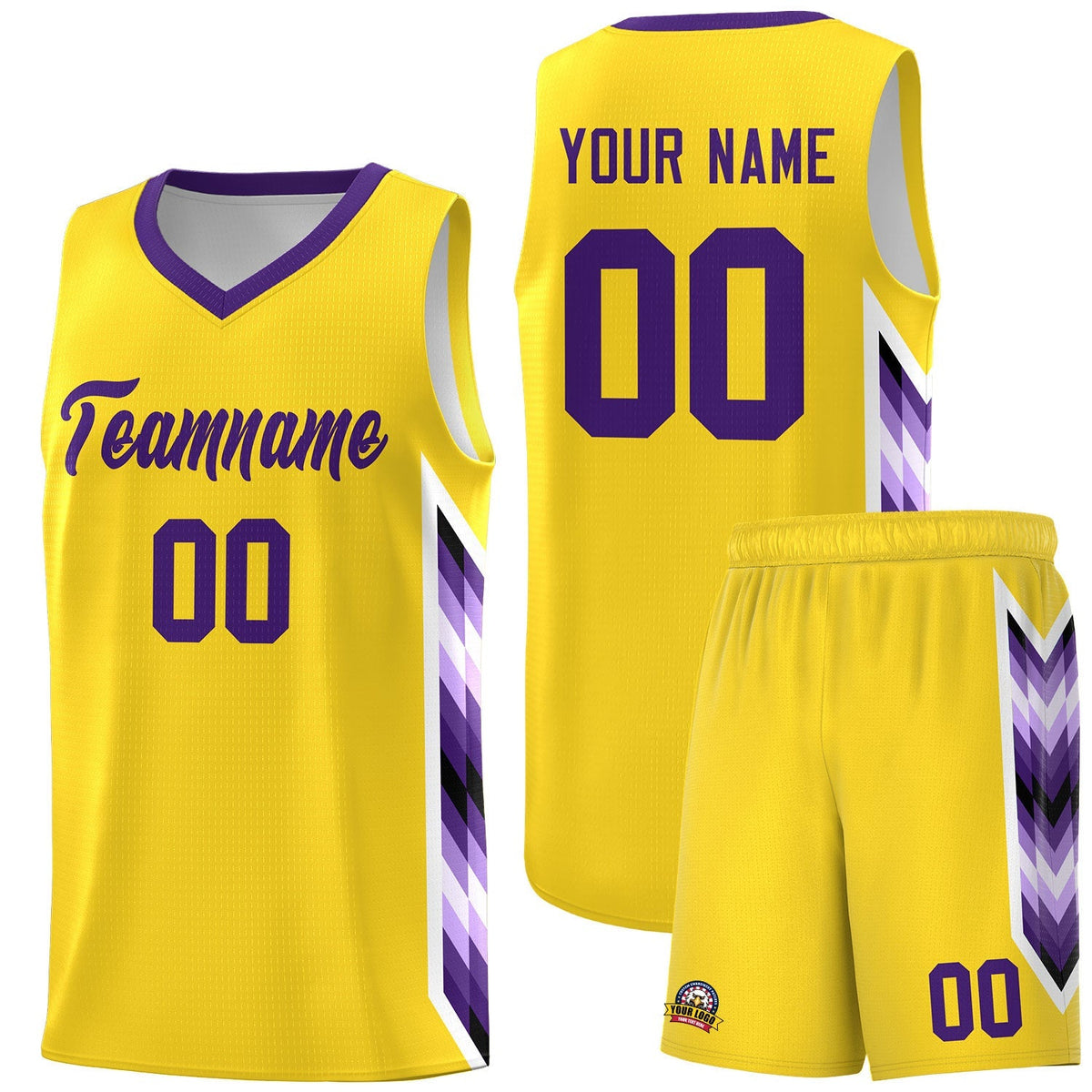 Custom Gold Mosaic Gradient Fashion Sports Uniform Basketball Jersey|KXKSHOP