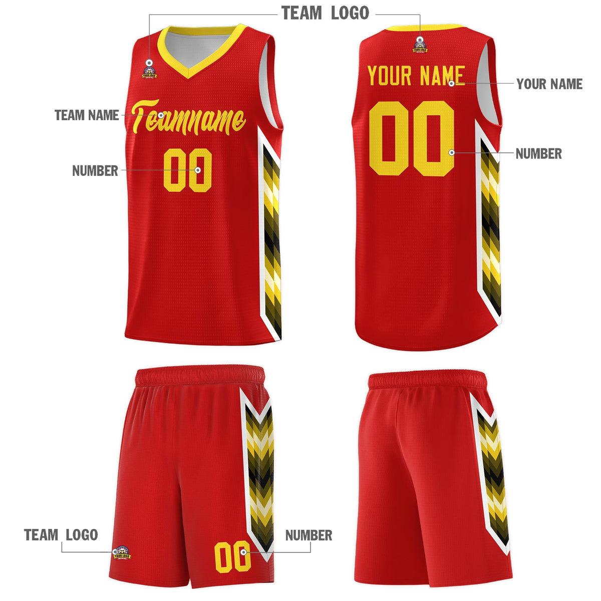 Custom Red Mosaic Gradient Fashion Sports Uniform Basketball Jersey|KXKSHOP