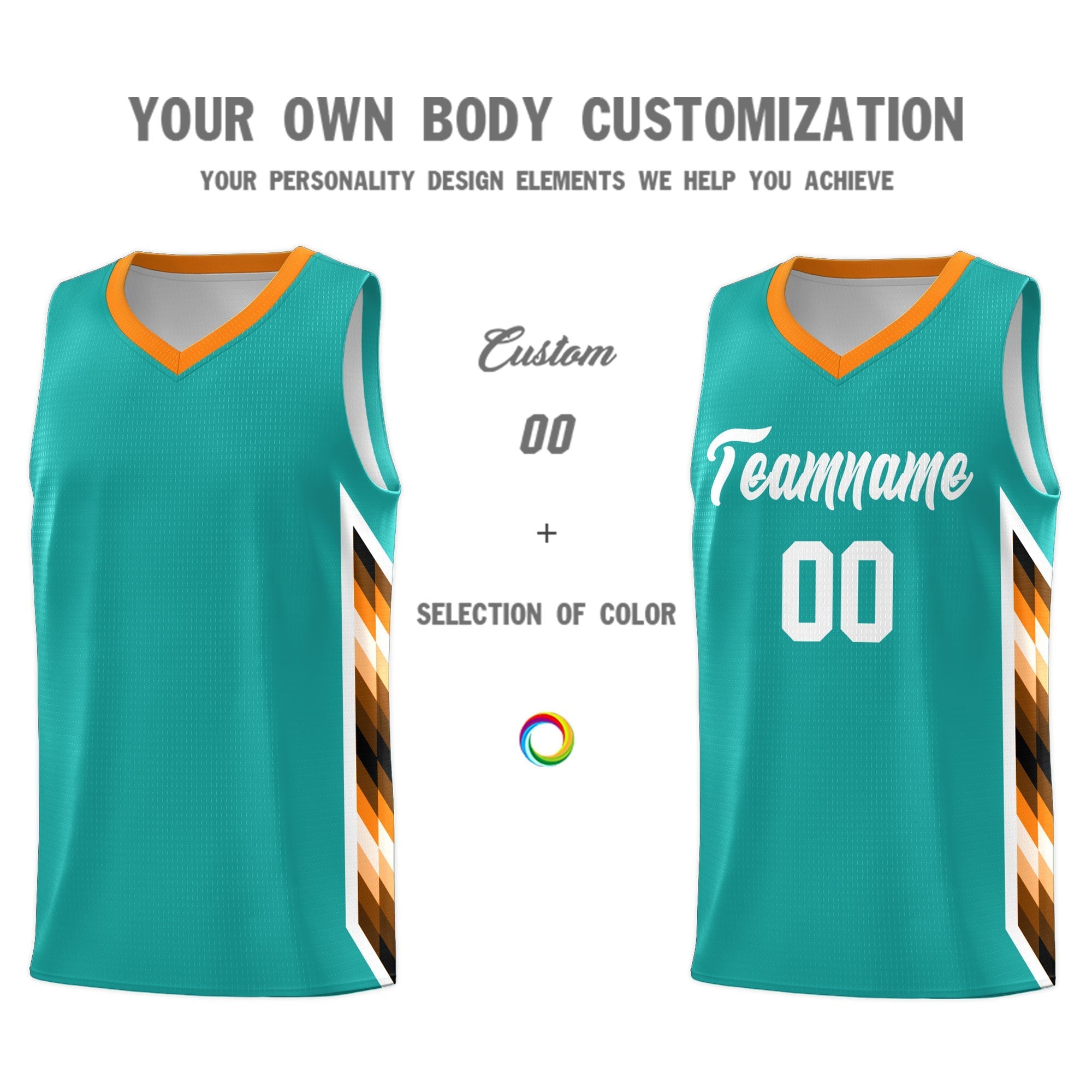 Custom Aqua Mosaic Gradient Fashion Sports Uniform Basketball Jersey|KXKSHOP