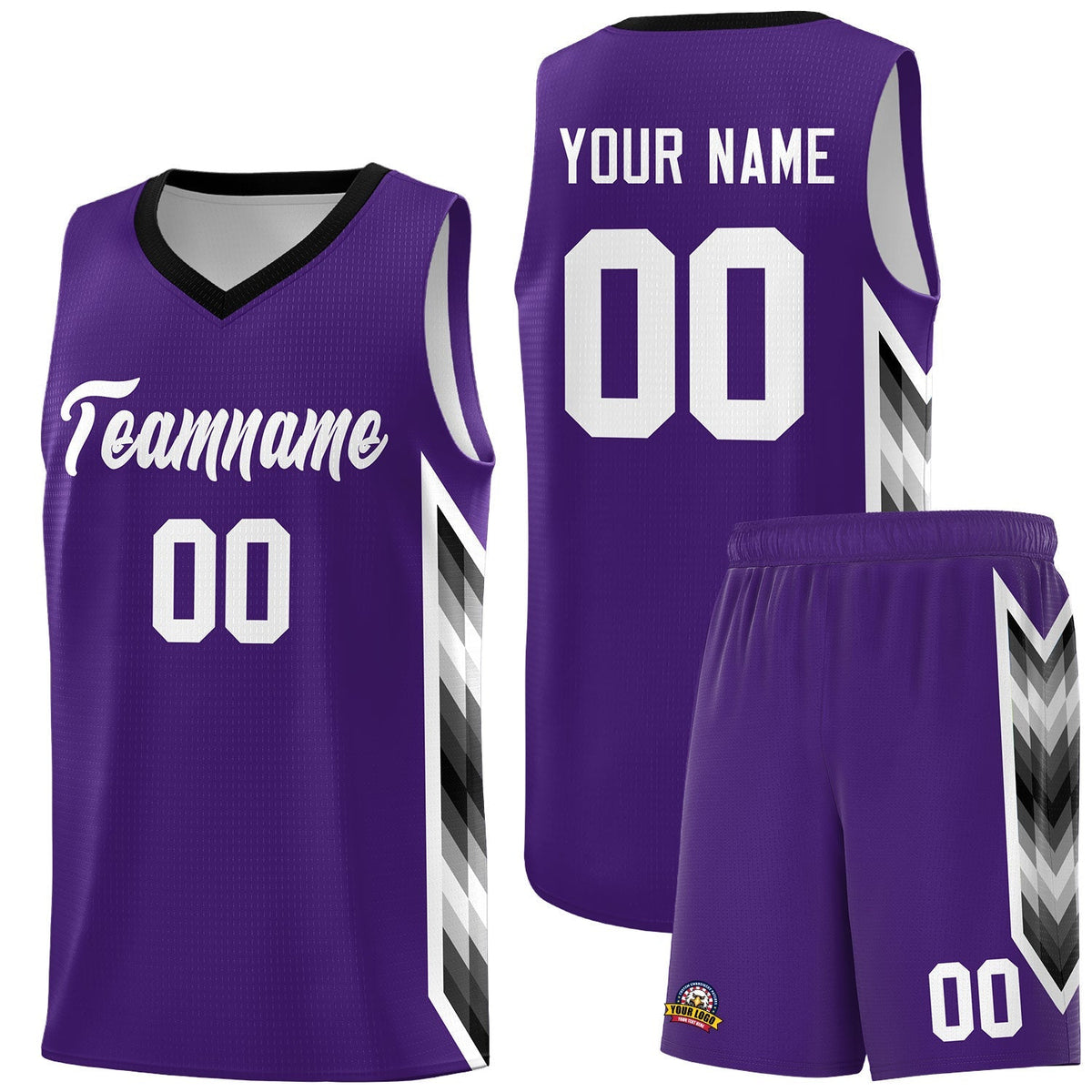 Custom Purple Mosaic Gradient Fashion Sports Uniform Basketball Jersey|KXKSHOP