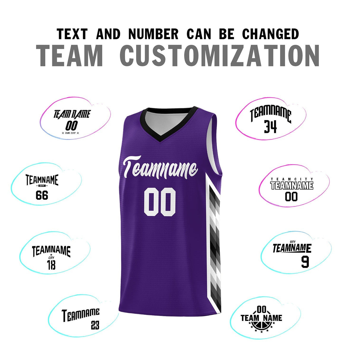 Custom Purple Mosaic Gradient Fashion Sports Uniform Basketball Jersey|KXKSHOP