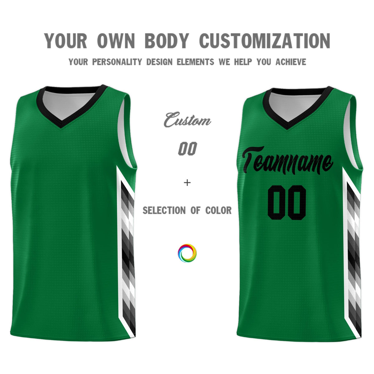 Custom Kelly Green Mosaic Gradient Fashion Sports Uniform Basketball Jersey|KXKSHOP