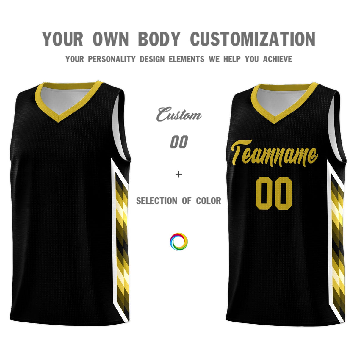 Custom Black Mosaic Gradient Fashion Sports Uniform Basketball Jersey|KXKSHOP