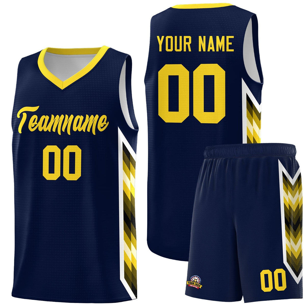 Custom Navy Mosaic Gradient Fashion Sports Uniform Basketball Jersey|KXKSHOP