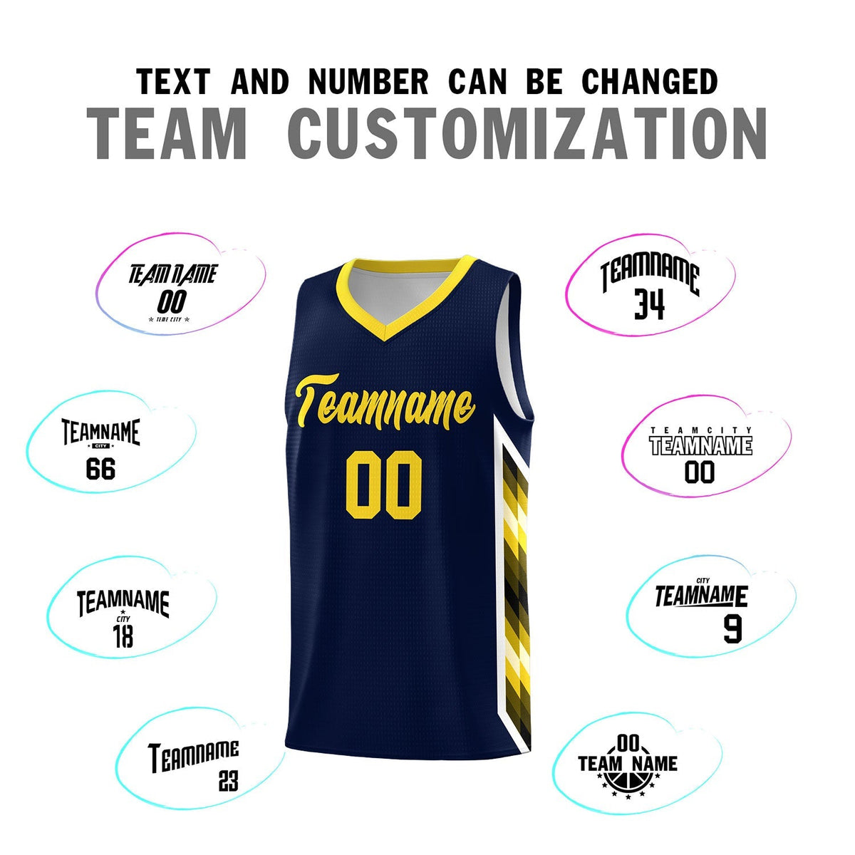 Custom Navy Mosaic Gradient Fashion Sports Uniform Basketball Jersey|KXKSHOP
