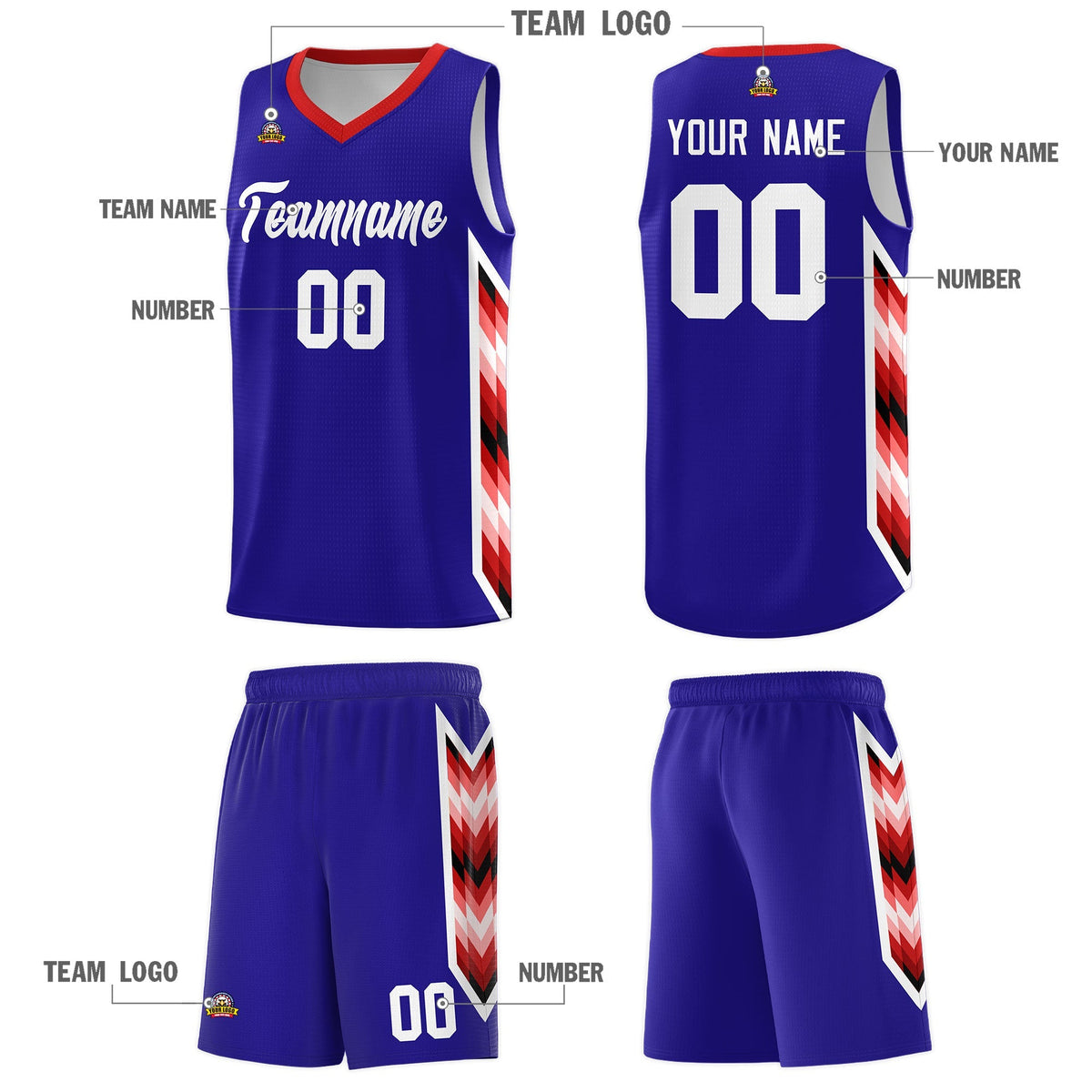 Custom Royal Mosaic Gradient Fashion Sports Uniform Basketball Jersey|KXKSHOP