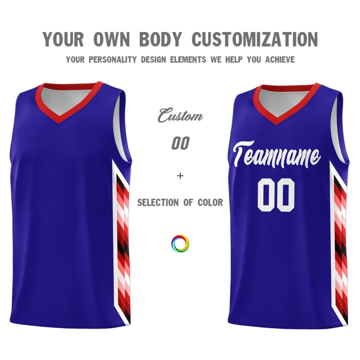 Custom Royal Mosaic Gradient Fashion Sports Uniform Basketball Jersey|KXKSHOP