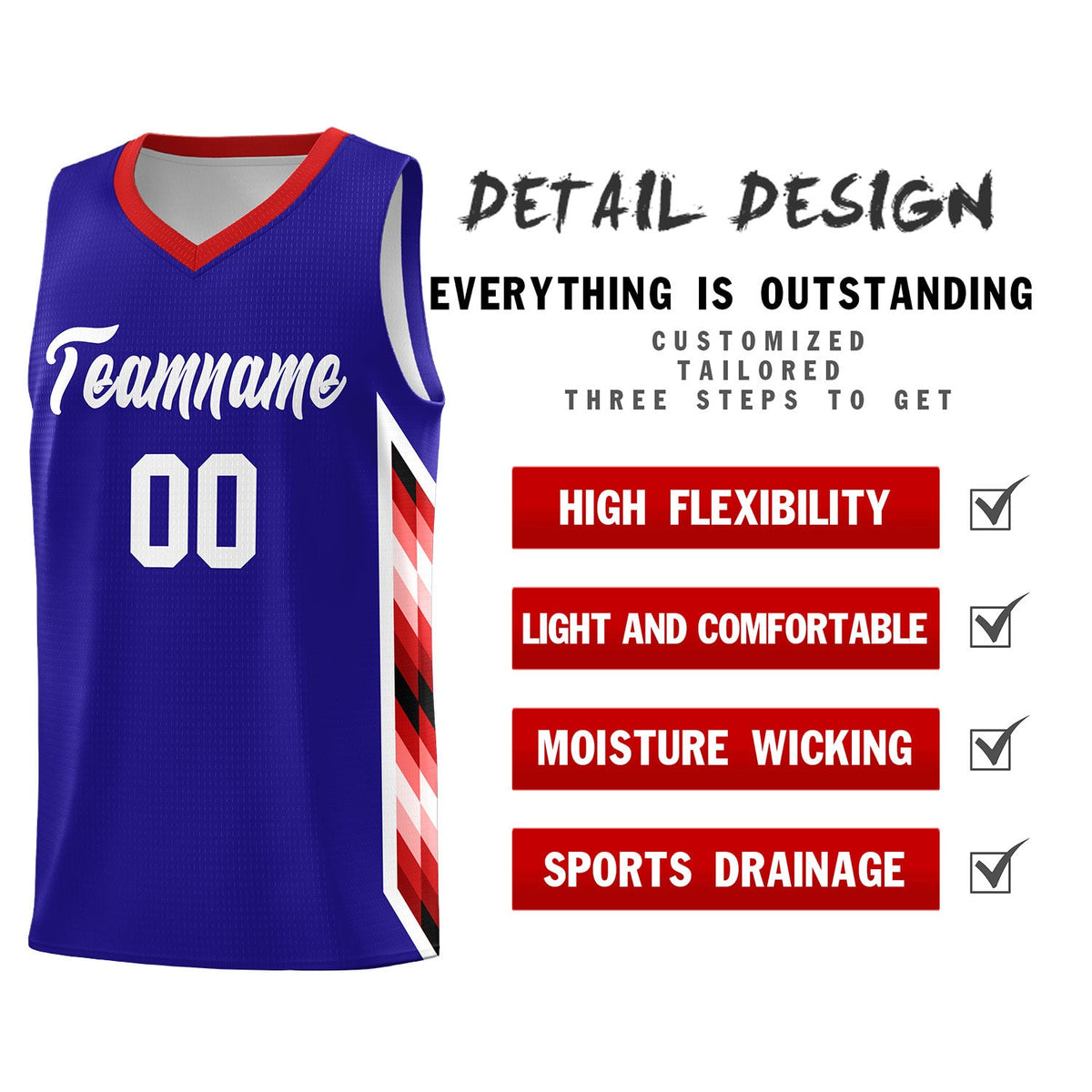 Custom Royal Mosaic Gradient Fashion Sports Uniform Basketball Jersey|KXKSHOP