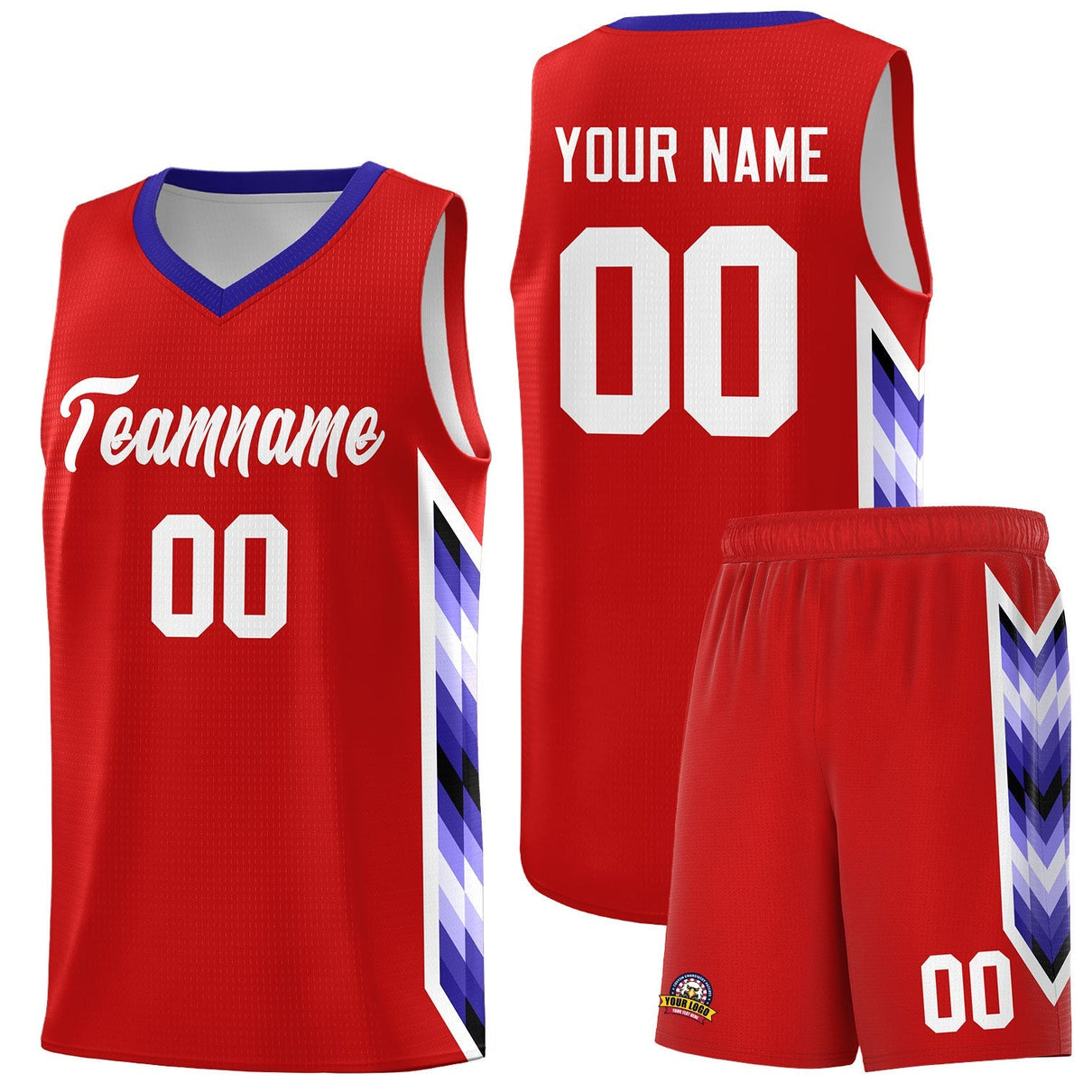 Custom Red Mosaic Gradient Fashion Sports Uniform Basketball Jersey|KXKSHOP