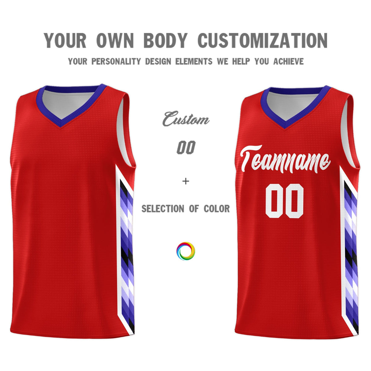 Custom Red Mosaic Gradient Fashion Sports Uniform Basketball Jersey|KXKSHOP