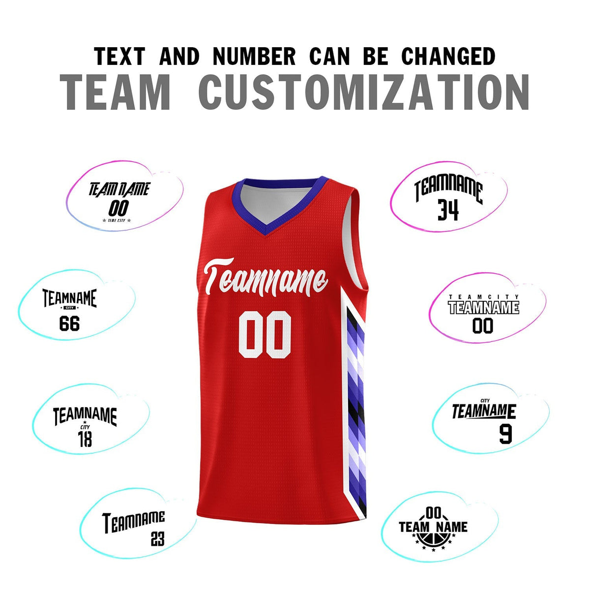 Custom Red Mosaic Gradient Fashion Sports Uniform Basketball Jersey|KXKSHOP