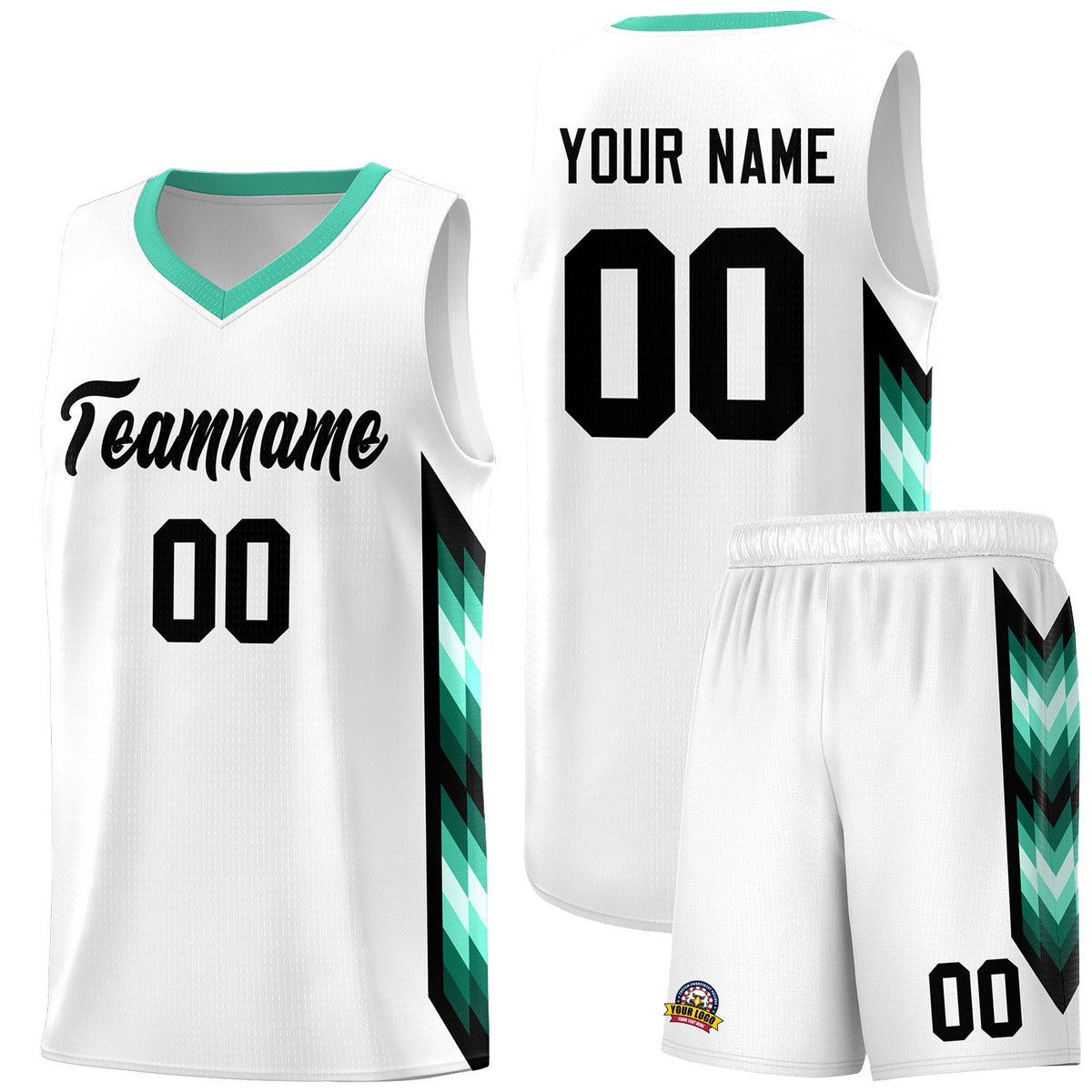 Custom White Mosaic Gradient Fashion Sports Uniform Basketball Jersey|KXKSHOP