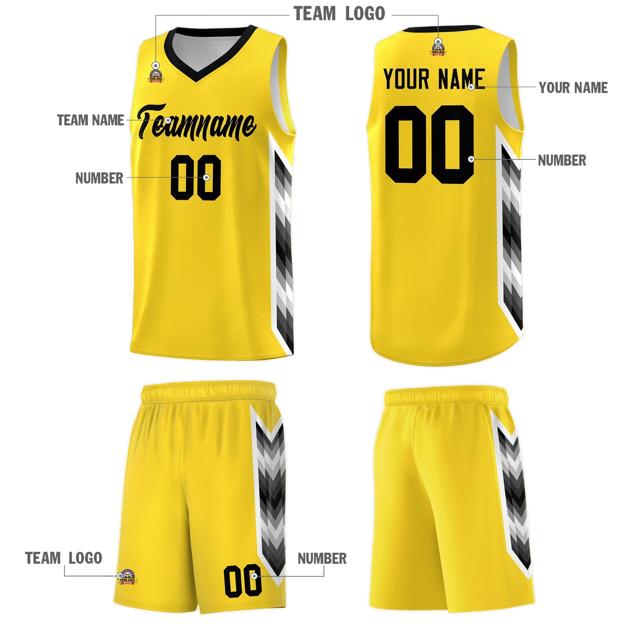Custom Gold Mosaic Gradient Fashion Sports Uniform Basketball Jersey|KXKSHOP