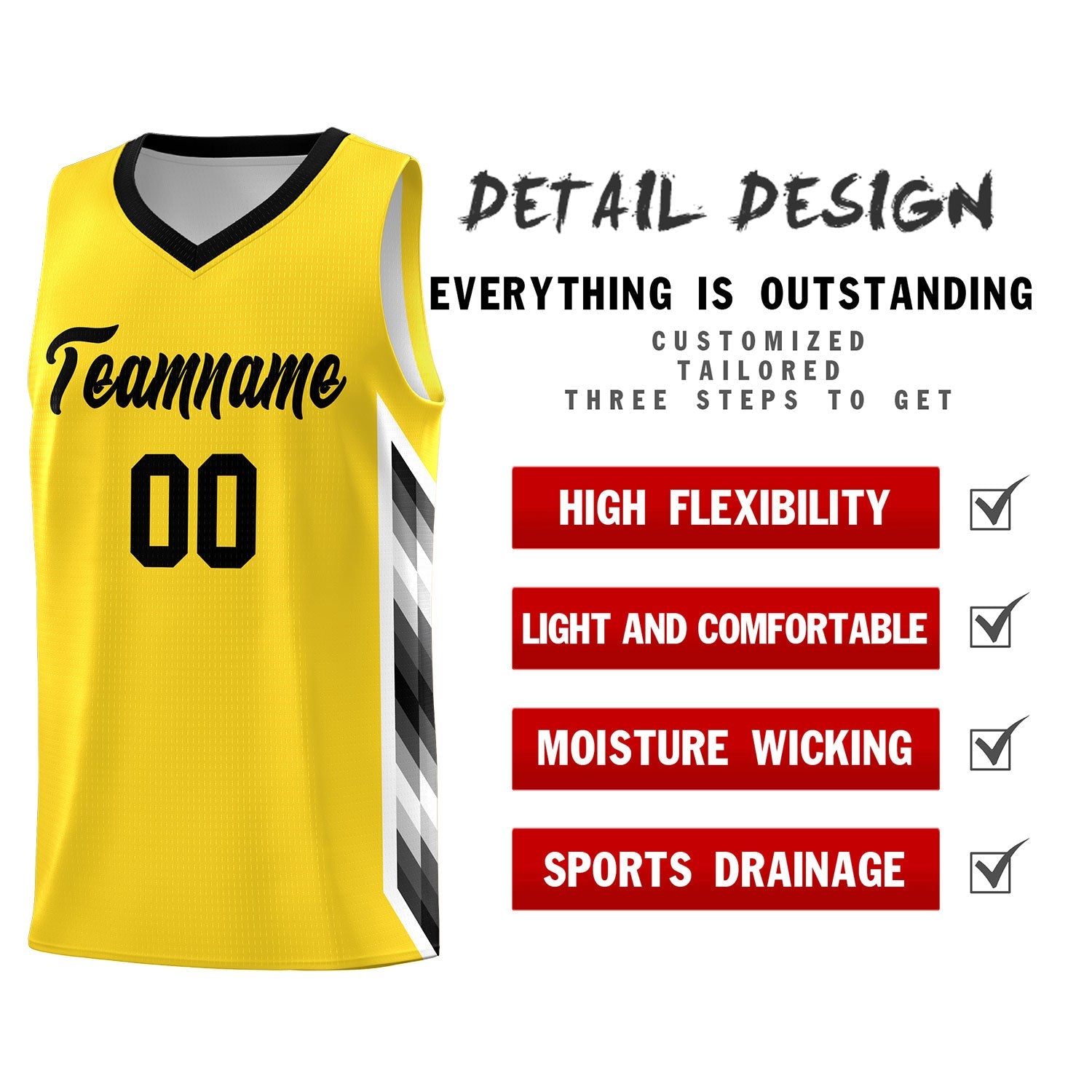 Custom Gold Mosaic Gradient Fashion Sports Uniform Basketball Jersey|KXKSHOP