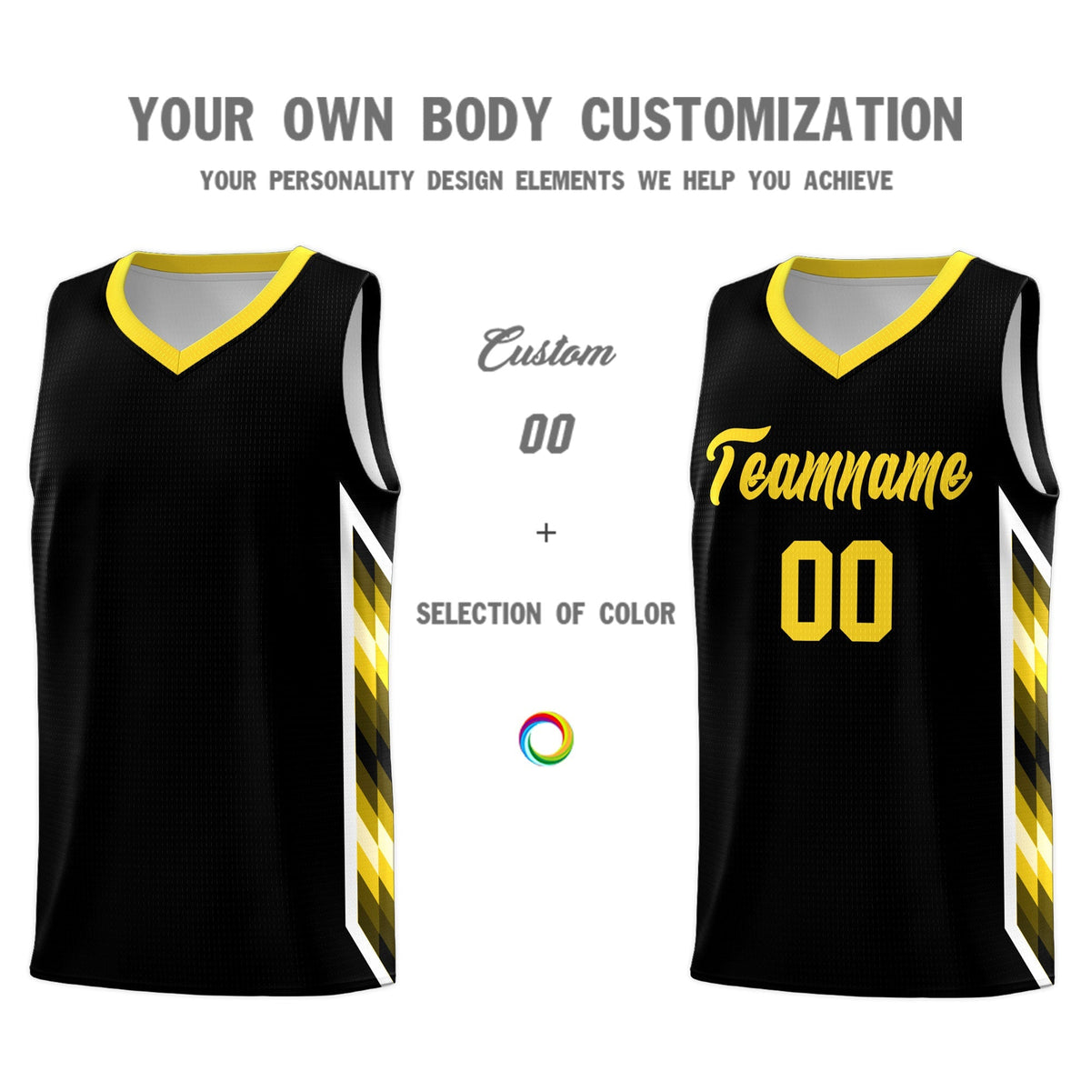 Custom Black Mosaic Gradient Fashion Sports Uniform Basketball Jersey|KXKSHOP