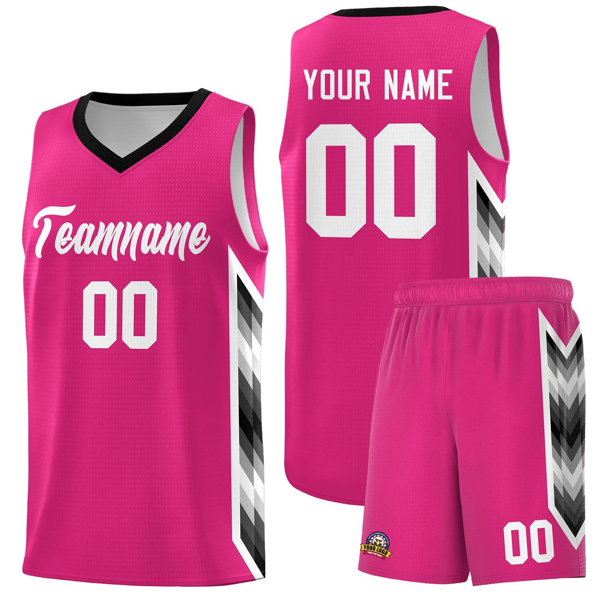Custom Rose Red Mosaic Gradient Fashion Sports Uniform Basketball Jersey|KXKSHOP