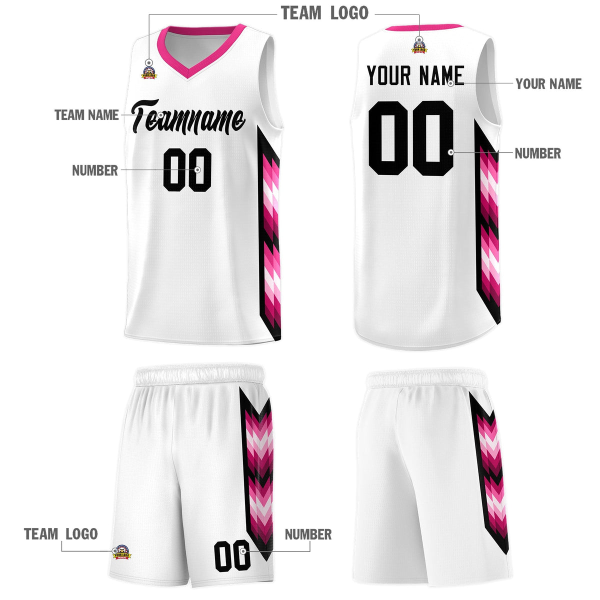 Custom White Mosaic Gradient Fashion Sports Uniform Basketball Jersey|KXKSHOP