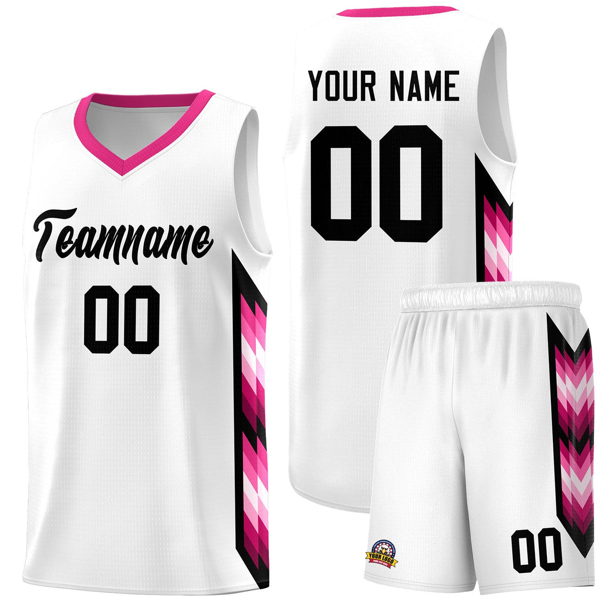 Custom White Mosaic Gradient Fashion Sports Uniform Basketball Jersey|KXKSHOP