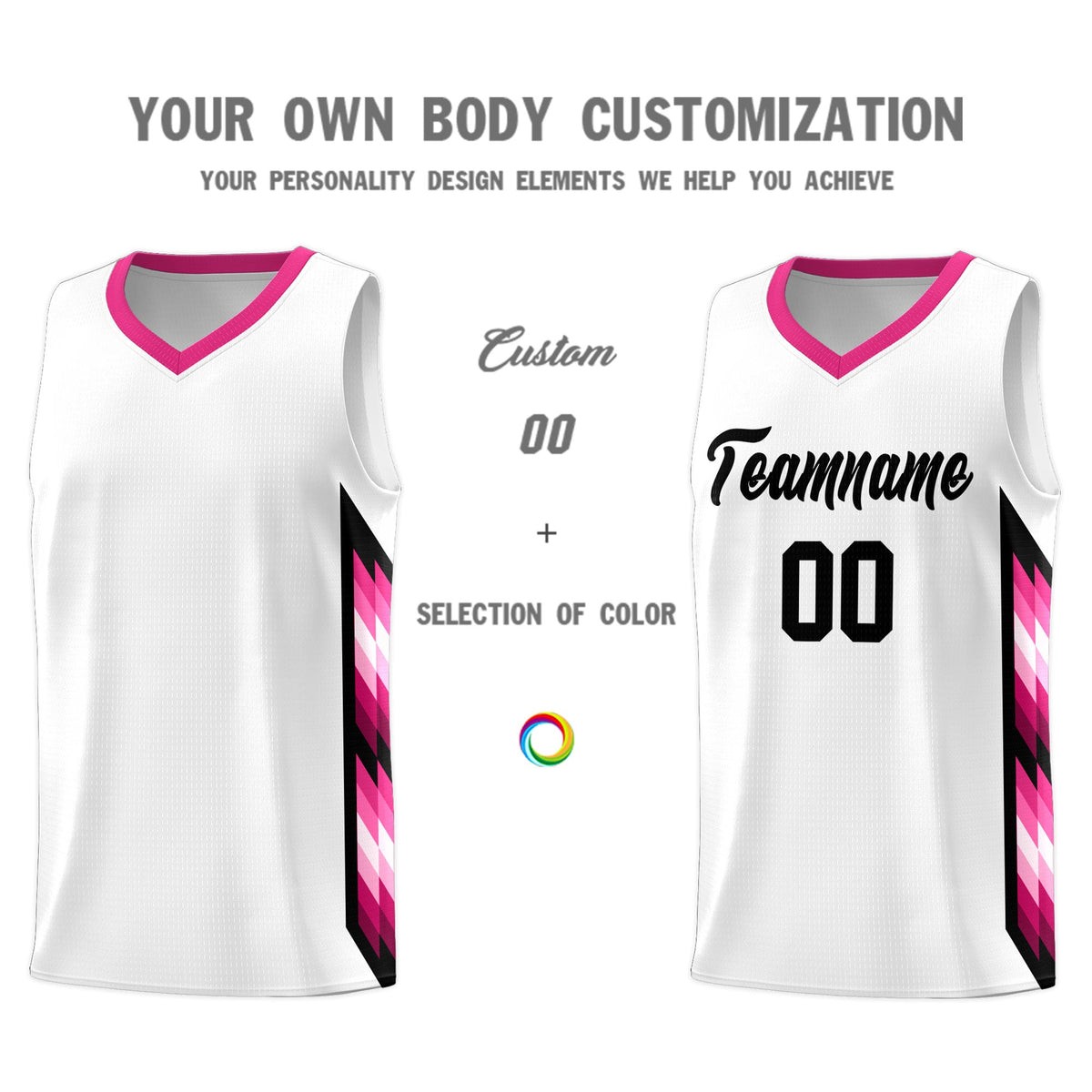 Custom White Mosaic Gradient Fashion Sports Uniform Basketball Jersey|KXKSHOP