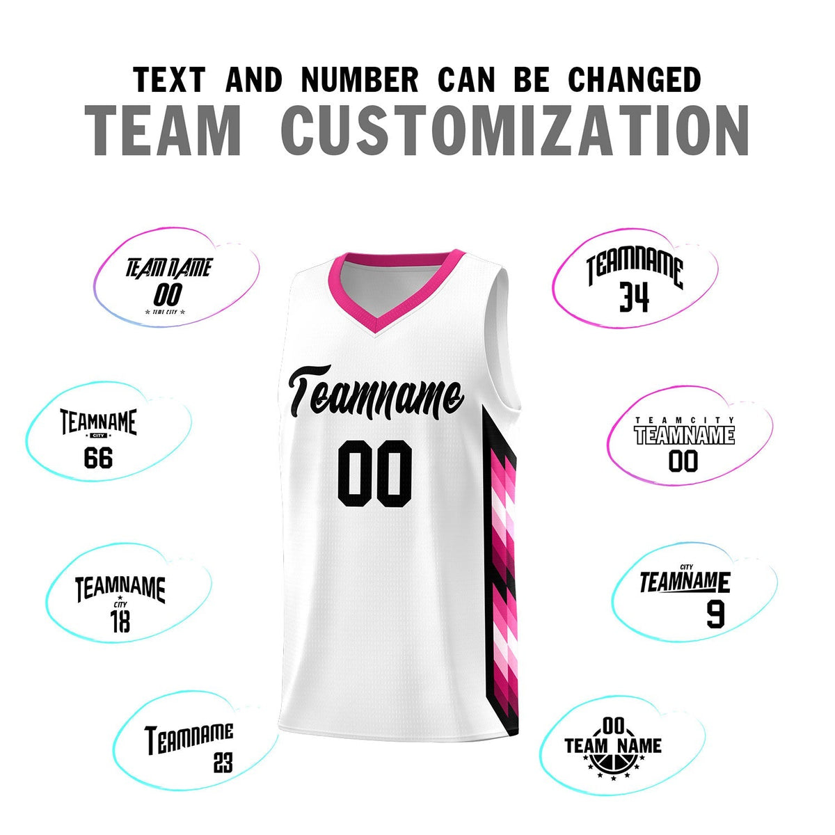 Custom White Mosaic Gradient Fashion Sports Uniform Basketball Jersey|KXKSHOP