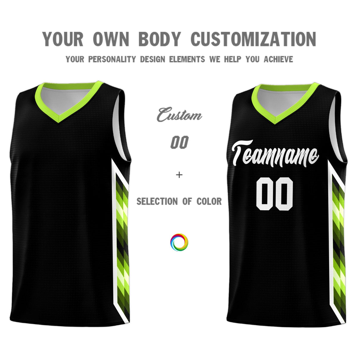 Custom Black Mosaic Gradient Fashion Sports Uniform Basketball Jersey|KXKSHOP