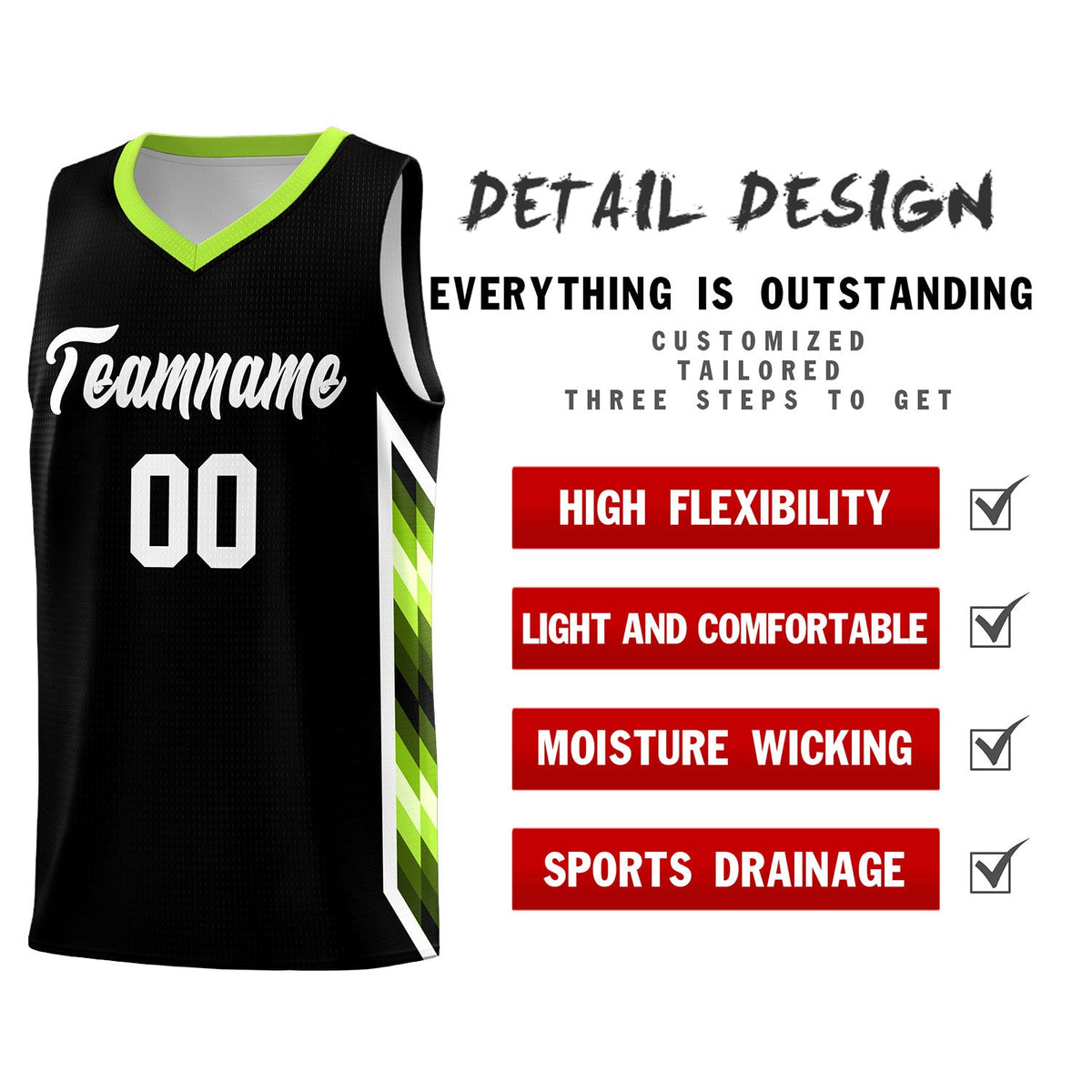 Custom Black Mosaic Gradient Fashion Sports Uniform Basketball Jersey|KXKSHOP