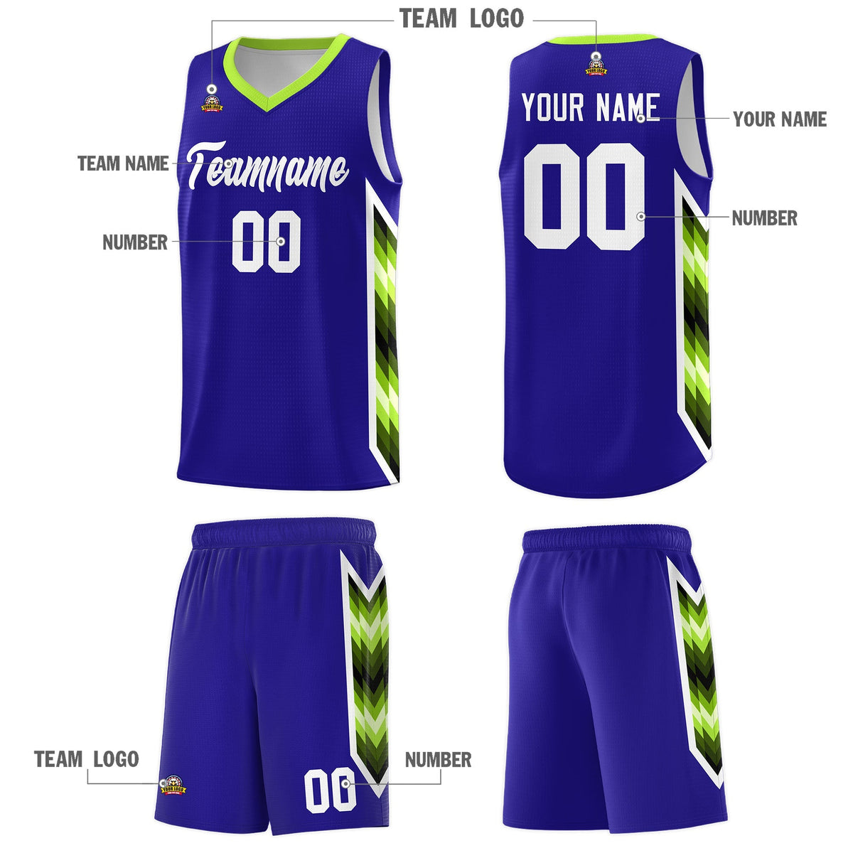 Custom Royal Mosaic Gradient Fashion Sports Uniform Basketball Jersey|KXKSHOP