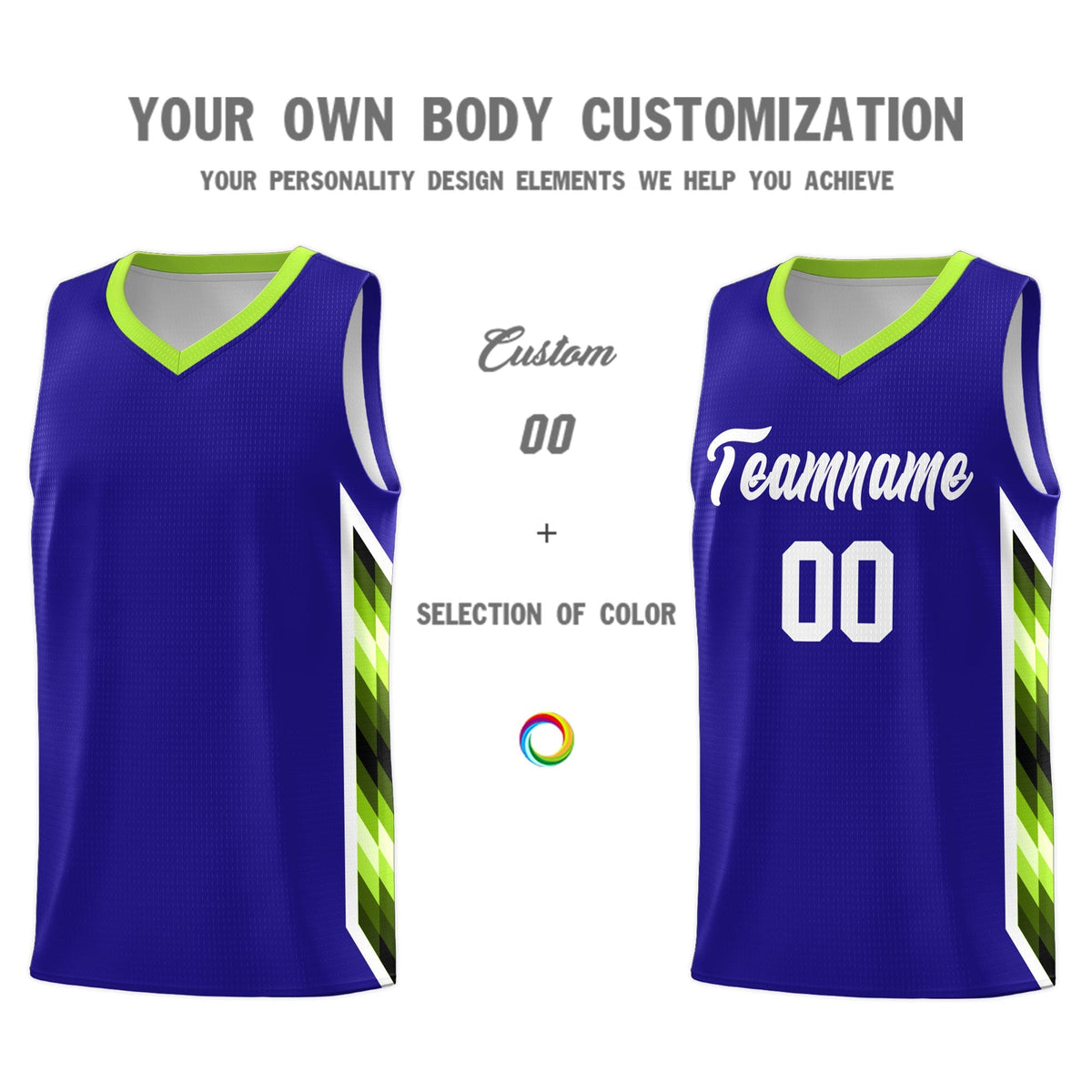 Custom Royal Mosaic Gradient Fashion Sports Uniform Basketball Jersey|KXKSHOP