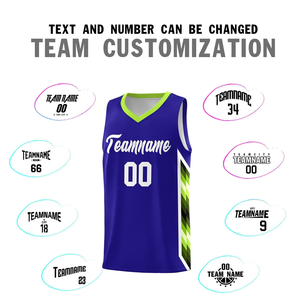 Custom Royal Mosaic Gradient Fashion Sports Uniform Basketball Jersey|KXKSHOP