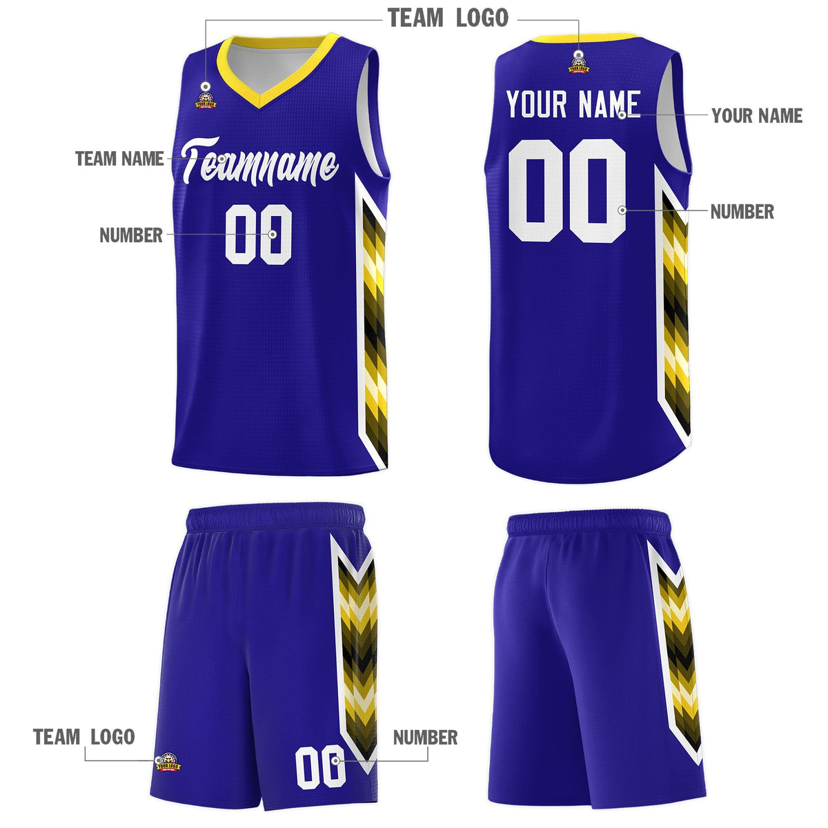 Custom Royal Mosaic Gradient Fashion Sports Uniform Basketball Jersey|KXKSHOP