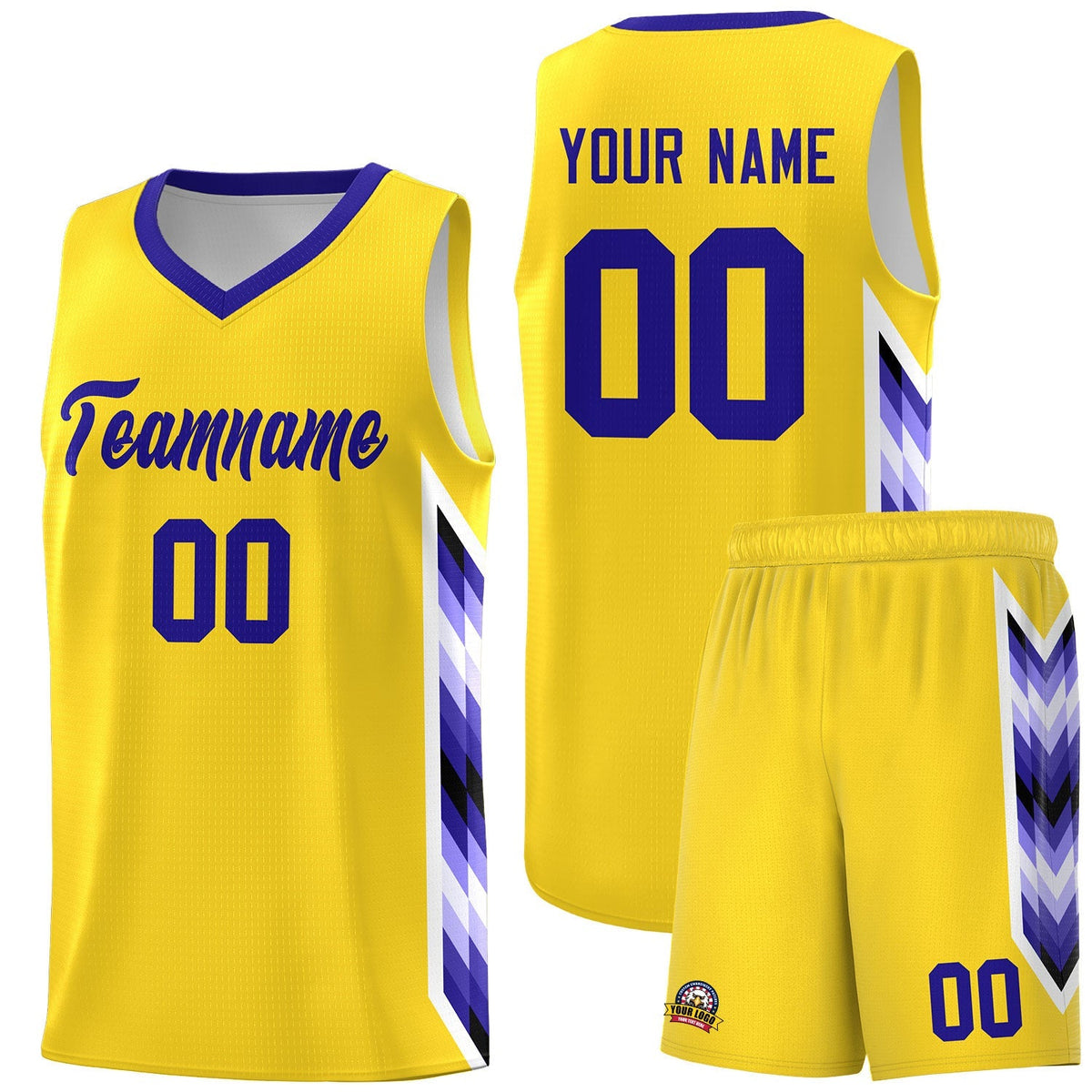 Custom Gold Mosaic Gradient Fashion Sports Uniform Basketball Jersey|KXKSHOP
