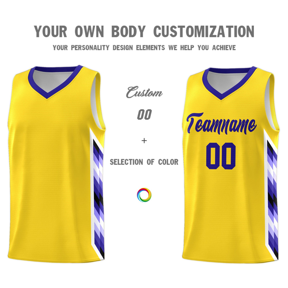 Custom Gold Mosaic Gradient Fashion Sports Uniform Basketball Jersey|KXKSHOP