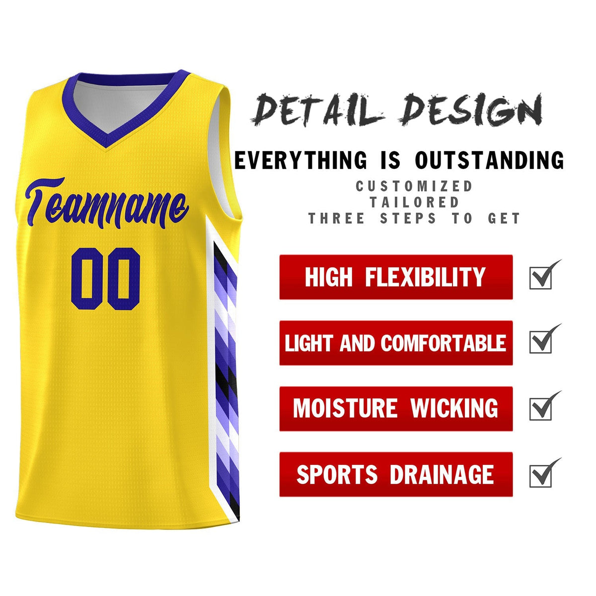 Custom Gold Mosaic Gradient Fashion Sports Uniform Basketball Jersey|KXKSHOP