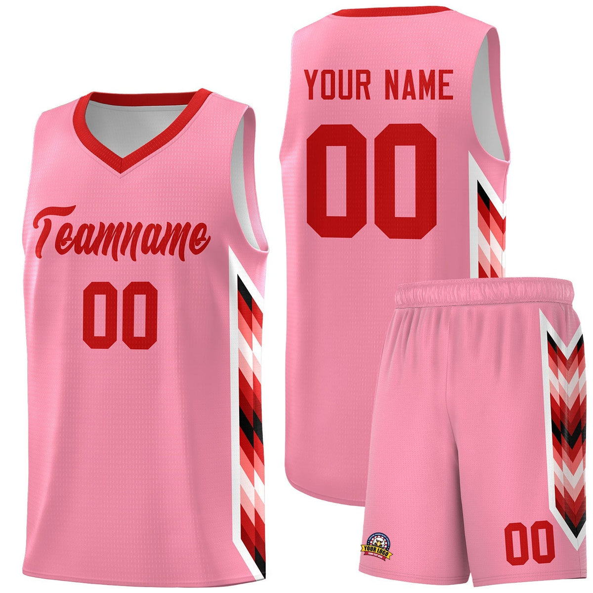 Custom Light Pink Mosaic Gradient Fashion Sports Uniform Basketball Jersey|KXKSHOP