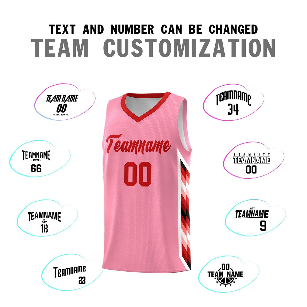 Custom Light Pink Mosaic Gradient Fashion Sports Uniform Basketball Jersey|KXKSHOP