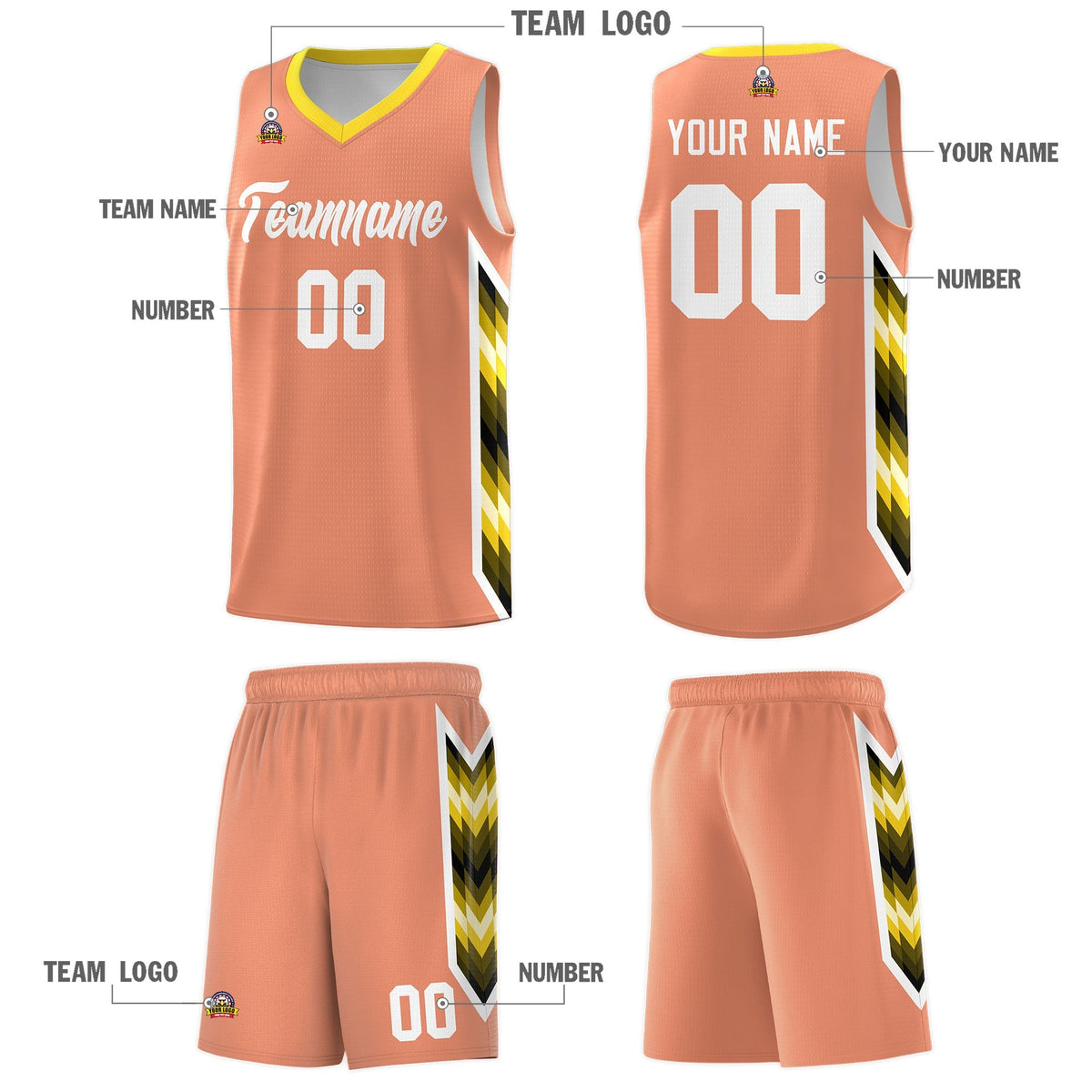 Custom Orange Mosaic Gradient Fashion Sports Uniform Basketball Jersey|KXKSHOP