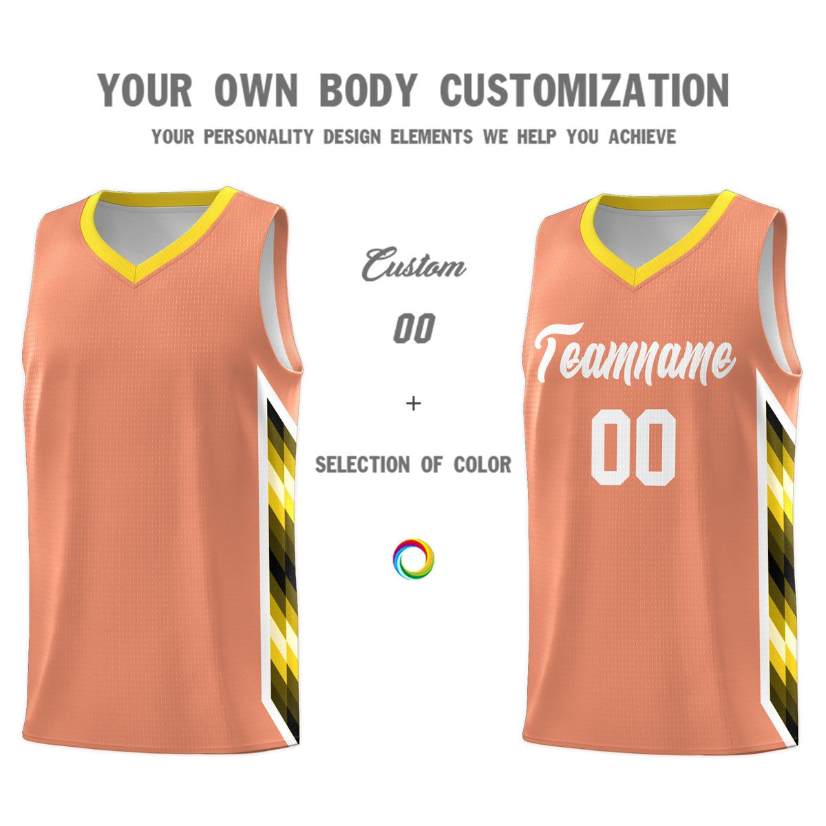 Custom Orange Mosaic Gradient Fashion Sports Uniform Basketball Jersey|KXKSHOP