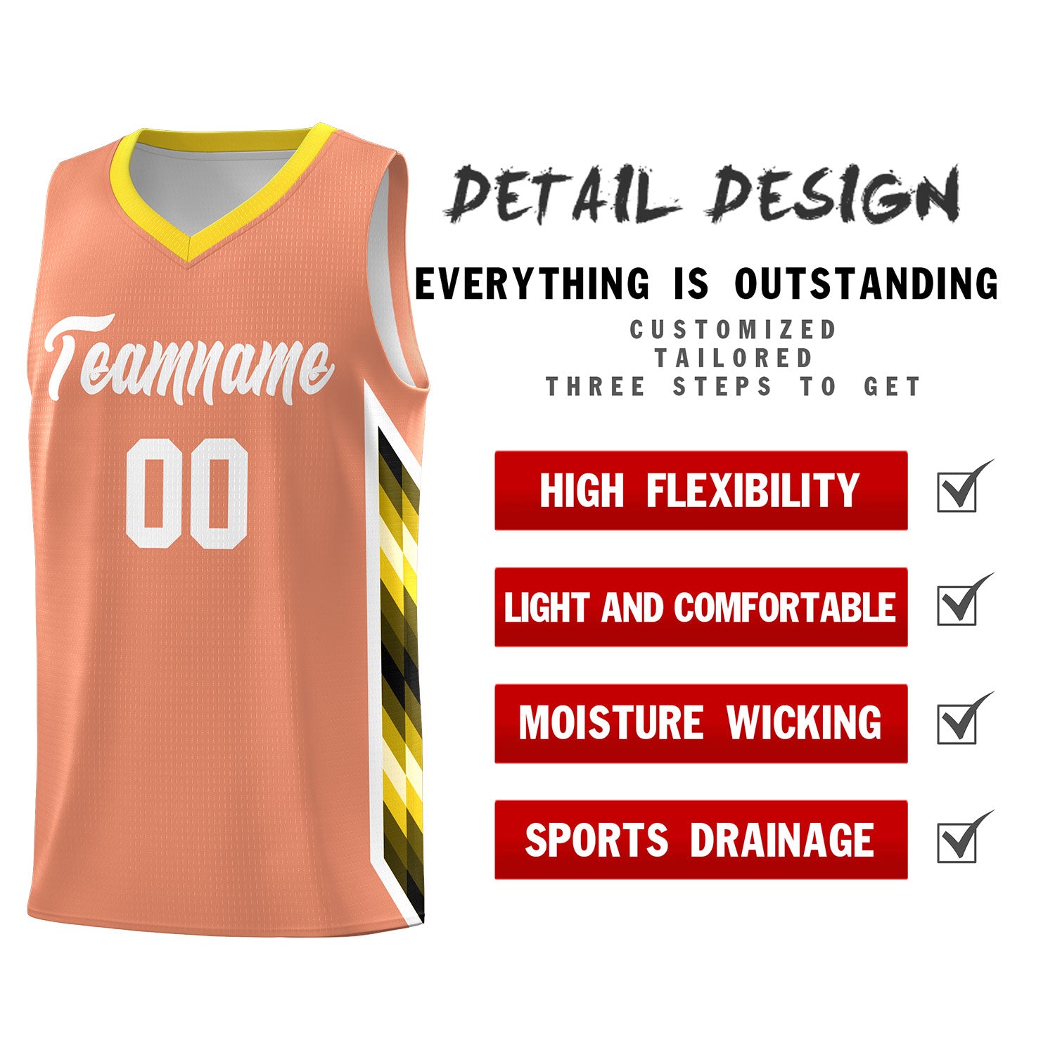 Custom Orange Mosaic Gradient Fashion Sports Uniform Basketball Jersey|KXKSHOP