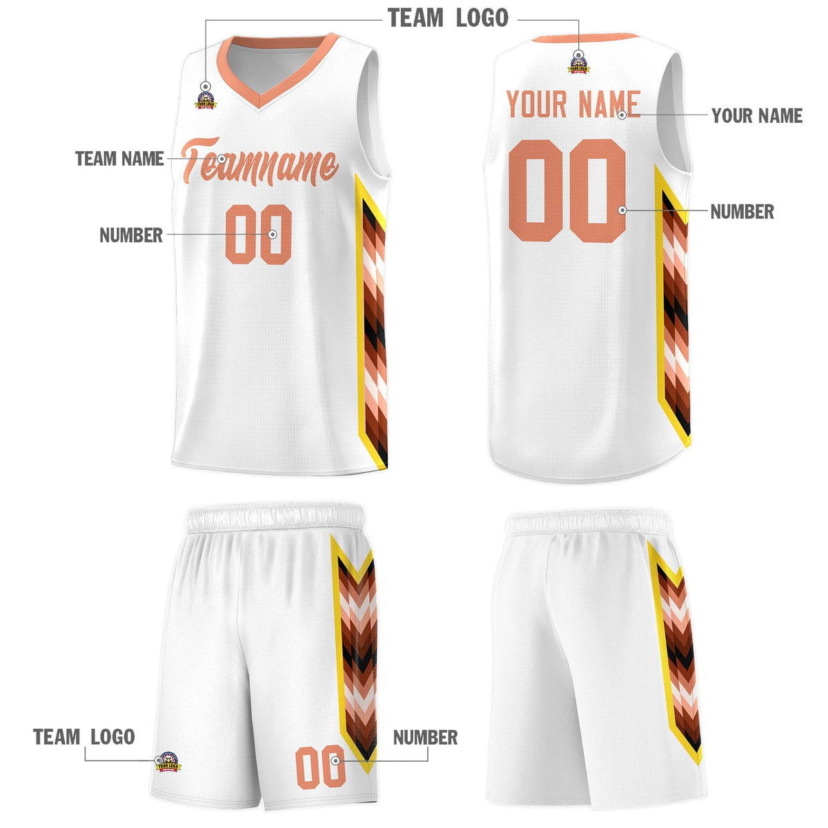Custom White Mosaic Gradient Fashion Sports Uniform Basketball Jersey|KXKSHOP
