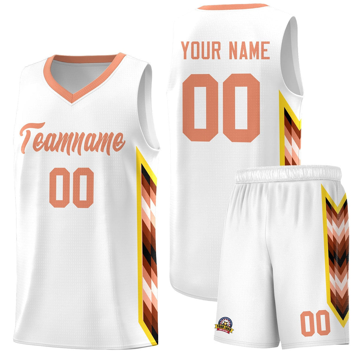 Custom White Mosaic Gradient Fashion Sports Uniform Basketball Jersey|KXKSHOP