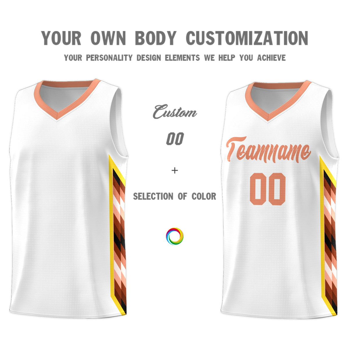Custom White Mosaic Gradient Fashion Sports Uniform Basketball Jersey|KXKSHOP