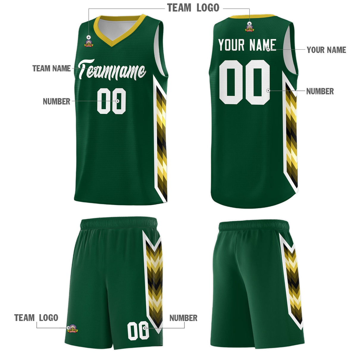 Custom Hunter Green Mosaic Gradient Fashion Sports Uniform Basketball Jersey|KXKSHOP