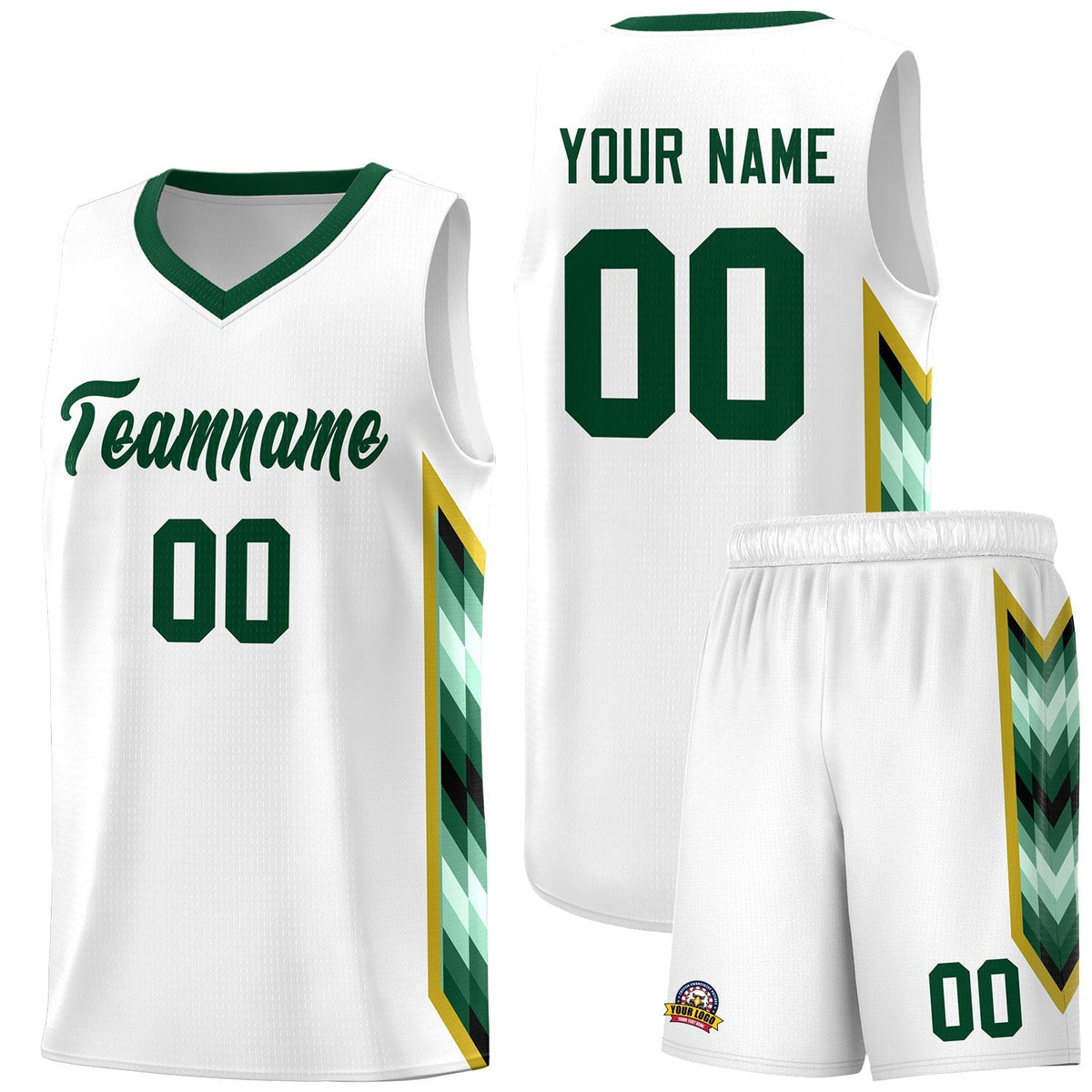 Custom White Mosaic Gradient Fashion Sports Uniform Basketball Jersey|KXKSHOP