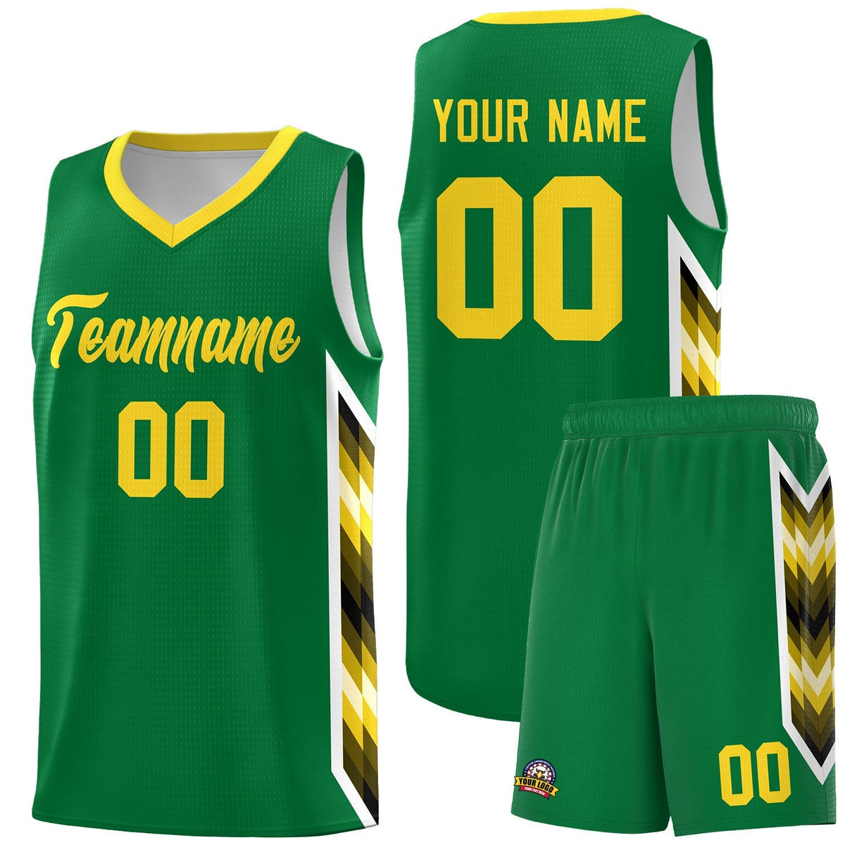 Custom Kelly Green Mosaic Gradient Fashion Sports Uniform Basketball Jersey|KXKSHOP