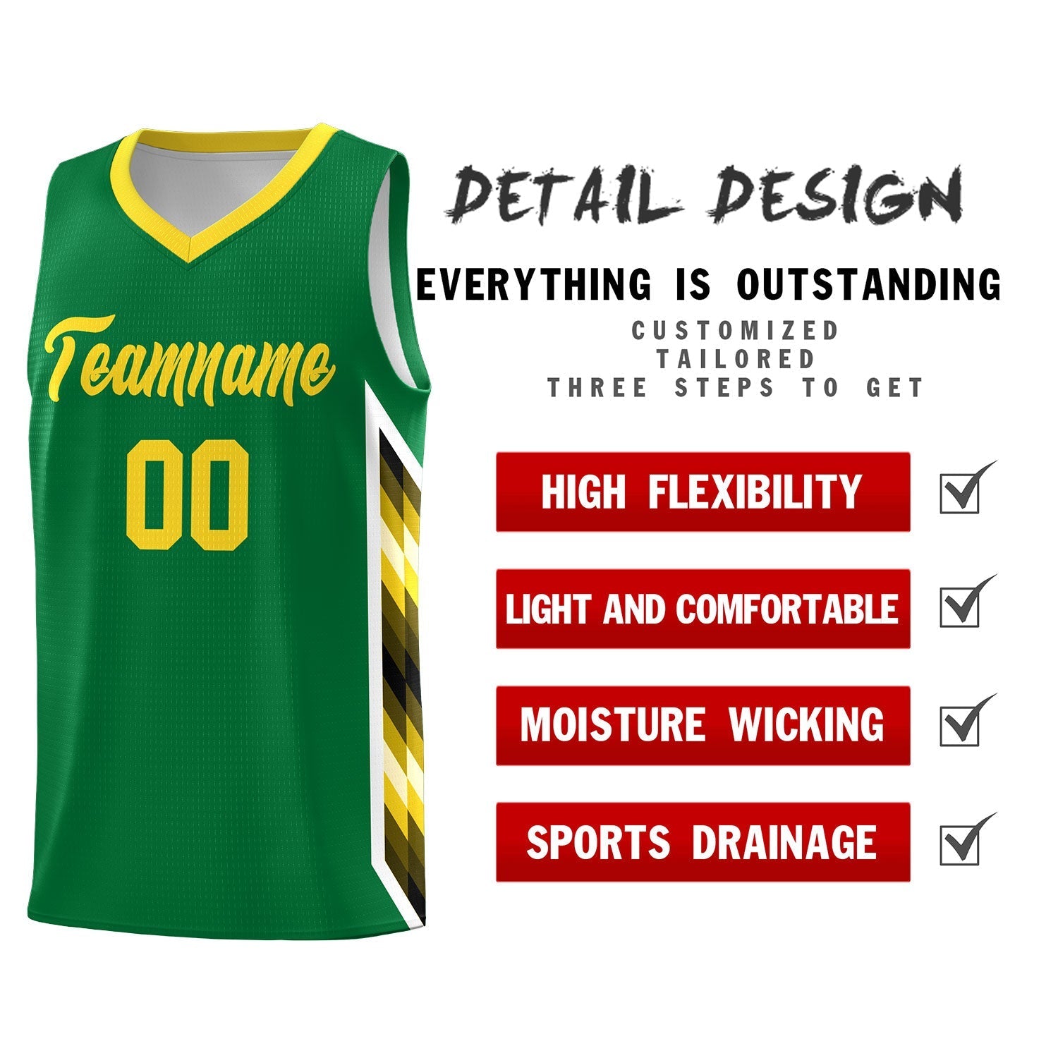 Custom Kelly Green Mosaic Gradient Fashion Sports Uniform Basketball Jersey|KXKSHOP