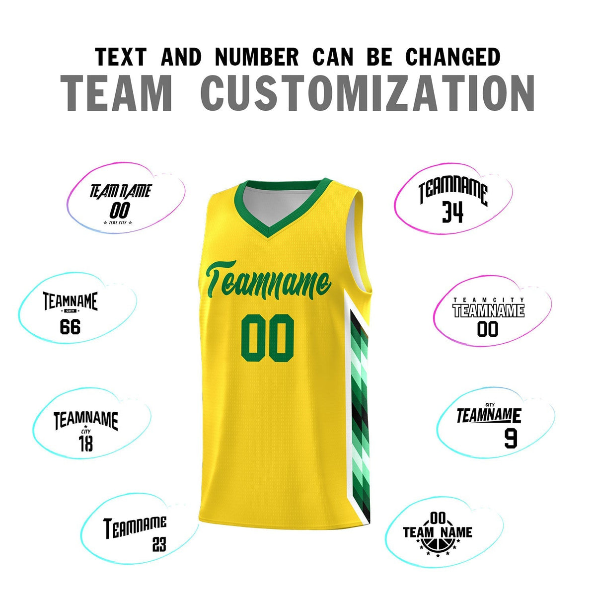 Custom Gold Mosaic Gradient Fashion Sports Uniform Basketball Jersey|KXKSHOP