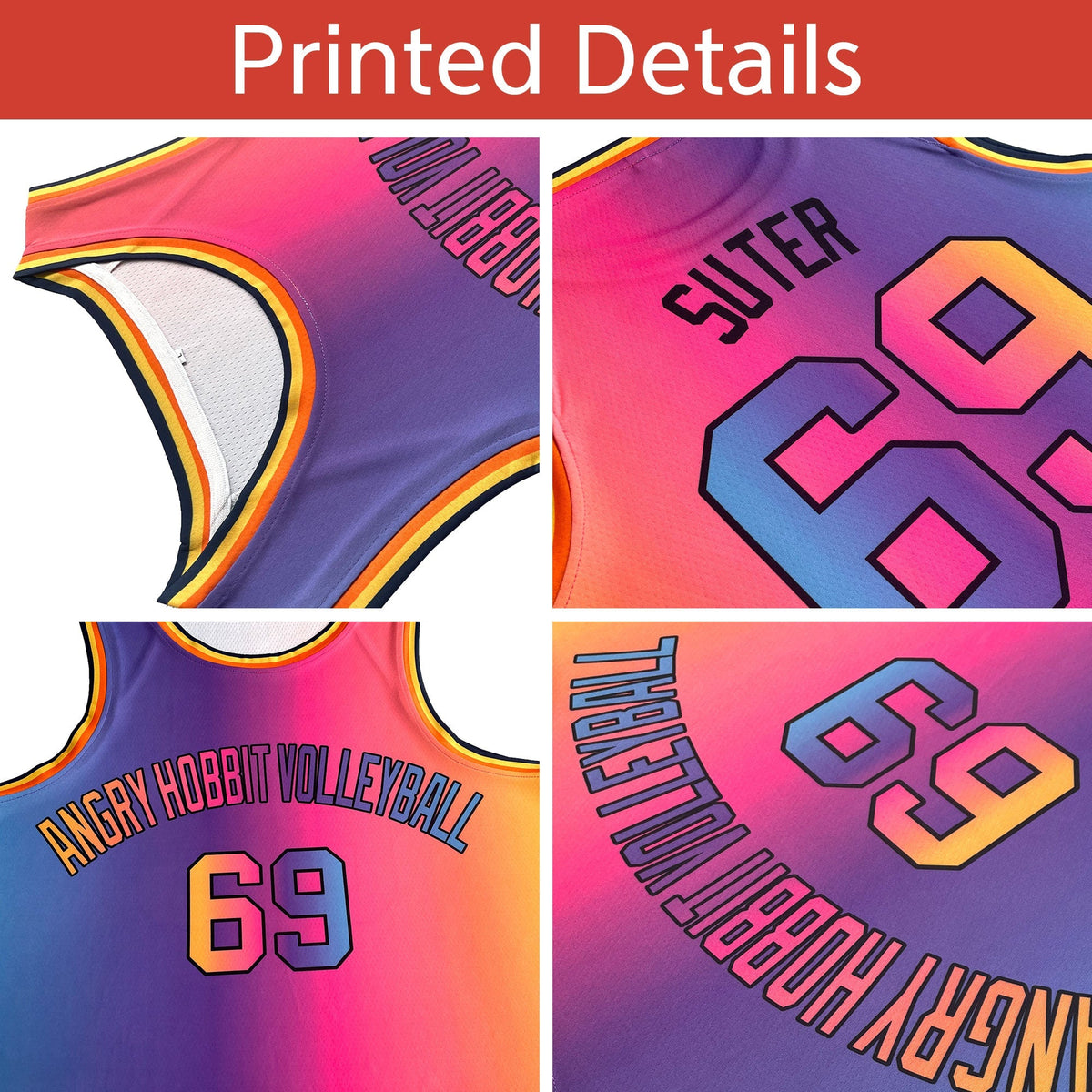 Custom Rose Red Mosaic Gradient Fashion Sports Uniform Basketball Jersey|KXKSHOP