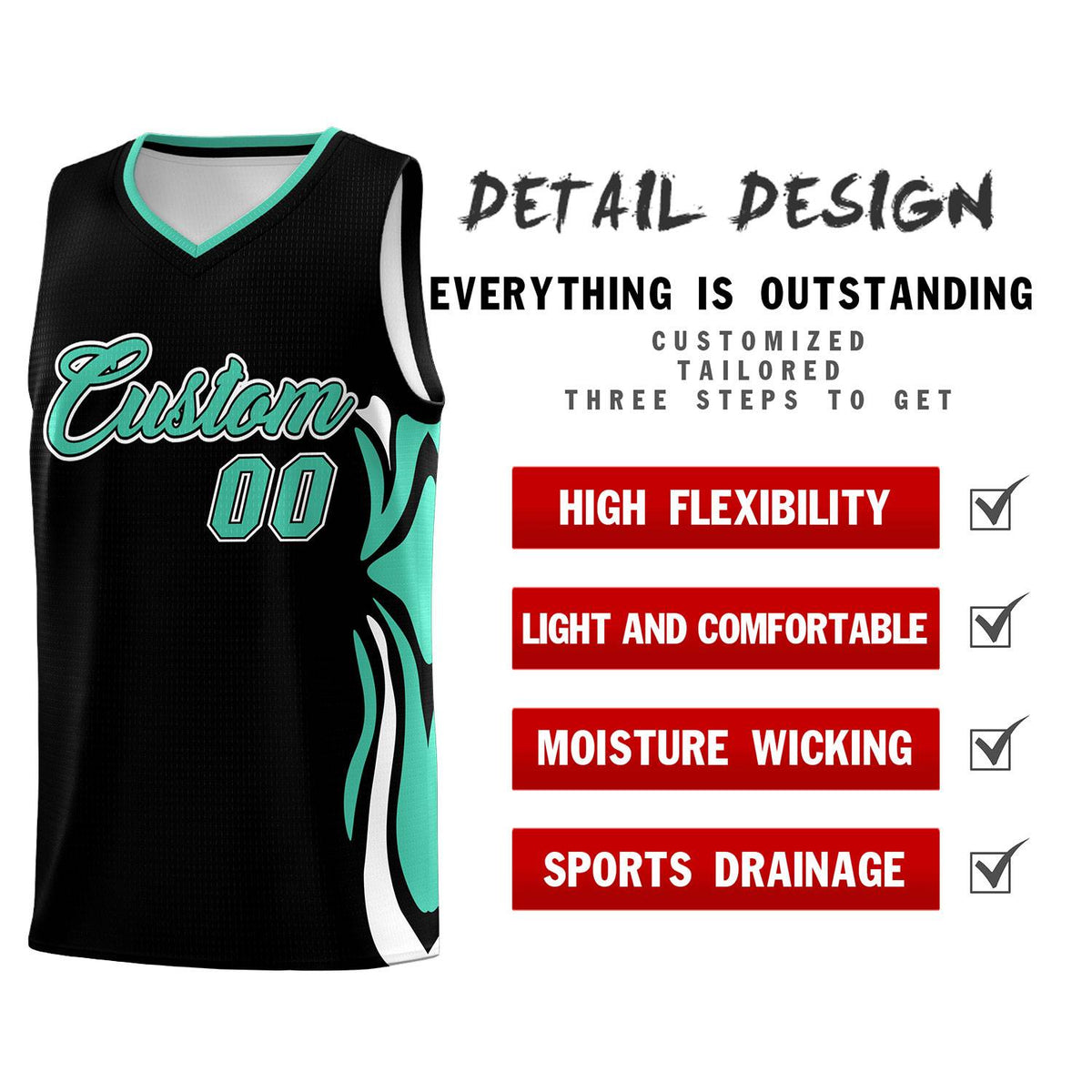 Custom Black Bright Green-White Graffiti Pattern Side Curve Pattern Sports Uniform Basketball Jersey Sets